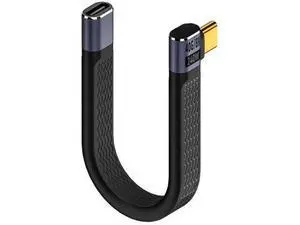 40Gbps USB Type C Cable, Straight Female to 90 Degree Left & Right Angle Male USB C Cable, 240W PD QC Cord for Thunderbolt 4/3, 8K@60Hz, 0.39ft 40Gbps USB Type C Cable, Straight Female to 90 Degree Left & Right Angle Male USB C Cable, 240W PD QC Cord for Thunderbolt 4/3, 8K@60Hz, 0.39ft