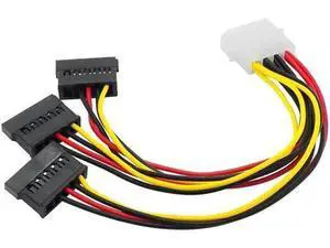 SATA Adapter Cable IDE 4Pin Male To 3 Port SATA Female Splitter Hard Drive Power Supply Cable SATA Cable 22cm SATA Adapter Cable IDE 4Pin Male To 3 Port SATA Female Splitter Hard Drive Power Supply Cable SATA Cable 22cm