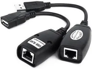 USB 2.0 Extension Extender Adapter male & Female Up To 150ft Using CAT5/CAT5E/6 RJ45 Lan Network Ethernet Repeater Cable USB 2.0 Extension Extender Adapter male & Female Up To 150ft Using CAT5/CAT5E/6 RJ45 Lan Network Ethernet Repeater Cable