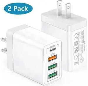 35W USB C Wall Charger Block, 2-Pack 4 Port PD+QC Fast Power Adapter, Type C Charging Brick Cube Plug for i-P-h-o-n-e 11/12/13/14/Pro Max, XS/XR/X, Tablet, Android Smartphones (White) 35W USB C Wall Charger Block, 2-Pack 4 Port PD+QC Fast Power Adapter, Type C Charging Brick Cube Plug for i-P-h-o-n-e 11/12/13/14/Pro Max, XS/XR/X, Tablet, Android Smartphones (White)