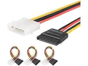 4 Pin IDE to SATA 15 Pin HDD Power Adapter Cable Hard Drive Adapter Male to Female Molex SATA Power Cable(16CM) (3pcs) 4 Pin IDE to SATA 15 Pin HDD Power Adapter Cable Hard Drive Adapter Male to Female Molex SATA Power Cable(16CM) (3pcs)