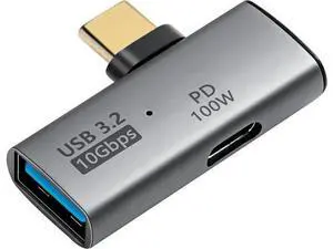 USB C to USB 3.2 10Gbps Type C to USB A Female OTG Adapter and 100W PD Power Supply Adapter for Laptop Tablet Phone - Grey USB C to USB 3.2 10Gbps Type C to USB A Female OTG Adapter and 100W PD Power Supply Adapter for Laptop Tablet Phone - Grey