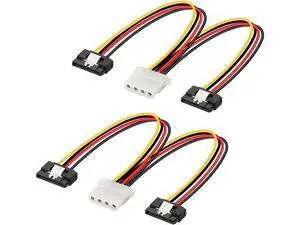 8In LP4 to Dual Latching SATA Power Y Cable Splitter, 4-pin IDE Female to 15pin Female Adapter for HHD/SSD/DVD RW/Hard drive-2PCS 8In LP4 to Dual Latching SATA Power Y Cable Splitter, 4-pin IDE Female to 15pin Female Adapter for HHD/SSD/DVD RW/Hard drive-2PCS