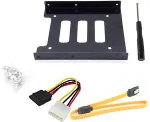 2.5 to 3.5 Inch Hard Disk Metal Bracket Adapter HDD Holder with IDE 4P Male to SATA 15 Pin Cable SATA 3.0 Cable for Desktop PCSSD Server (Yellow) 2.5 to 3.5 Inch Hard Disk Metal Bracket Adapter HDD Holder with IDE 4P Male to SATA 15 Pin Cable SATA 3.0 Cable for Desktop PCSSD Server (Yellow)