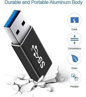 Updated USB 3.1 GEN 2 Male to Type-C Female Adapter, Support Double Sided 10Gbps Charging & Data Transfer, USB A to USB C 3.1 Converter Updated USB 3.1 GEN 2 Male to Type-C Female Adapter, Support Double Sided 10Gbps Charging & Data Transfer, USB A to USB C 3.1 Converter