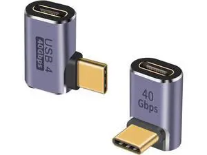 USB C Right Angle Adapter 40G (Two Styles), 90 Degree USB C Male to Female Adapter for Steam Deck, MacBook, Meta Quest, Phone USB C Right Angle Adapter 40G (Two Styles), 90 Degree USB C Male to Female Adapter for Steam Deck, MacBook, Meta Quest, Phone