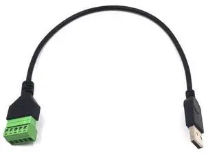 12 Inch USB 2.0 5 Pin Male Terminal Block Cable, USB Plug Bolt Screw Solderless Terminal Adapter Connector Charging and Data Transfer Cord 12 Inch USB 2.0 5 Pin Male Terminal Block Cable, USB Plug Bolt Screw Solderless Terminal Adapter Connector Charging and Data Transfer Cord
