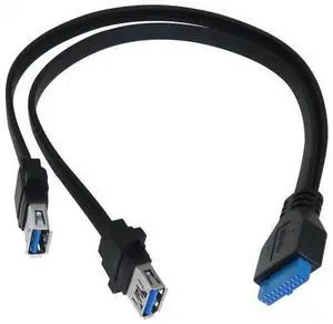 Dual Port USB 3.0 to 19pin Adapter Motherboard 19pin to Dual USB3.0 Extension Cable Length 0cm/11.81in Box Front Panel Cable Dual Port USB 3.0 to 19pin Adapter Motherboard 19pin to Dual USB3.0 Extension Cable Length 0cm/11.81in Box Front Panel Cable