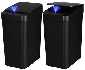 2 Pack Bathroom Trash can,Smart Touchless Trash Can,Automatic Motion Sensor Trash Bin with Lid,2.4 Gallon Garbage Can, Kitchen, Bathroom, Office, Bedroom Trash can (Black+Black) 2 Pack Bathroom Trash can,Smart Touchless Trash Can,Automatic Motion Sensor Trash Bin with Lid,2.4 Gallon Garbage Can, Kitchen, Bathroom, Office, Bedroom Trash can (Black+Black)