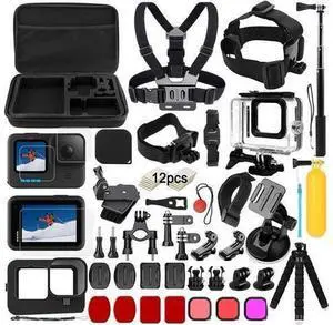 BONAEVER Accessory Set Kit Bundle for GoPro Hero 12/11/10/9 Black Waterproof Protective Case Waterproof Housing Snorkelling Accessories Bicycle Mount Selfie Bar Head Strap for GoPro Hero 9 10 11 12 BONAEVER Accessory Set Kit Bundle for GoPro Hero 12/11/10/9 Black Waterproof Protective Case Waterproof Housing Snorkelling Accessories Bicycle Mount Selfie Bar Head Strap for GoPro Hero 9 10 11 12