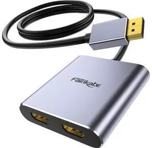 Displayport to Dual HDMI Adapter 4K 60Hz Display Port to hdmi Splitter for Dual Monitors Extended Display DP 1.2 to 2 HDMI Monitor for Computer Laptop Graphic Card MST Extend Mode for Windows Only Displayport to Dual HDMI Adapter 4K 60Hz Display Port to hdmi Splitter for Dual Monitors Extended Display DP 1.2 to 2 HDMI Monitor for Computer Laptop Graphic Card MST Extend Mode for Windows Only