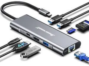 USB C Hub Ethernet 4K@60 USB-C to HDMI Hub 8in1 Multi-Port USBC Adapter Type C Dock Dongle Compatible for MacBook Pro Air iPad USB C Hub Ethernet 4K@60 USB-C to HDMI Hub 8in1 Multi-Port USBC Adapter Type C Dock Dongle Compatible for MacBook Pro Air iPad
