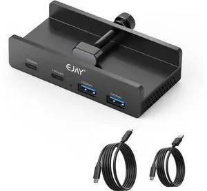 4Ports 10Gbps USB-C HUB USB3.2 Clamp USB HUB Splitter Mountable USB-C Adapter with Data & Power Cable for iMac 2021 and later-10Gbps (Black) 4Ports 10Gbps USB-C HUB USB3.2 Clamp USB HUB Splitter Mountable USB-C Adapter with Data & Power Cable for iMac 2021 and later-10Gbps (Black)