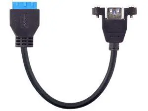 Cable USB 3.0 Single Port A Female Screw Mount Type to Motherboard 20pin Header Cable 25cm Cable USB 3.0 Single Port A Female Screw Mount Type to Motherboard 20pin Header Cable 25cm