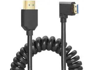 Coiled HDMI Cable Right Angled 8K 48Gbps HDMI 2.1 Mini HDMI to HDMI Male Telescopic Cable High Speed (Left Angle) Coiled HDMI Cable Right Angled 8K 48Gbps HDMI 2.1 Mini HDMI to HDMI Male Telescopic Cable High Speed (Left Angle)