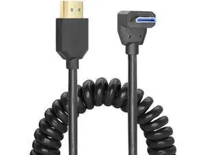 Coiled HDMI Cable Right Angled 8K 48Gbps HDMI 2.1 Mini HDMI to HDMI Male Telescopic Cable High Speed (Up Angle) Coiled HDMI Cable Right Angled 8K 48Gbps HDMI 2.1 Mini HDMI to HDMI Male Telescopic Cable High Speed (Up Angle)