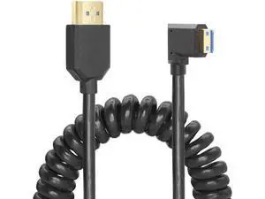 Coiled HDMI Cable Right Angled 8K 48Gbps HDMI 2.1 Mini HDMI to HDMI Male Telescopic Cable High Speed (Right Angle) Coiled HDMI Cable Right Angled 8K 48Gbps HDMI 2.1 Mini HDMI to HDMI Male Telescopic Cable High Speed (Right Angle)
