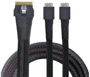 PCI-E Ultraport Slimline SAS Slim 4.0 SFF-8654 8i 74pin to Dual Oculink SFF-8611 Cable 50cm PCI-Express PCI-E Ultraport Slimline SAS Slim 4.0 SFF-8654 8i 74pin to Dual Oculink SFF-8611 Cable 50cm PCI-Express