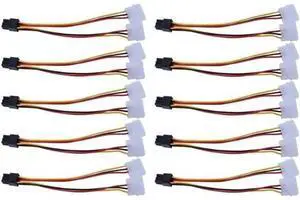 10Pcs/Set Graphics Power Adapter Cable 6PIN Turn Double 4pin Dual Molex 4-Pin To One PCI-E 6-Pin Power Connector Y Adapter Cable 10Pcs/Set Graphics Power Adapter Cable 6PIN Turn Double 4pin Dual Molex 4-Pin To One PCI-E 6-Pin Power Connector Y Adapter Cable