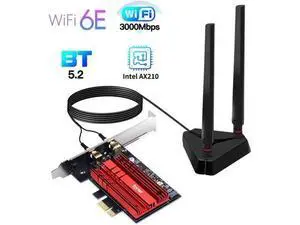 Wi-Fi 6E Intel AX210 Dual Band PCIe Wireless Wifi Network Adapter 2.4G/5G/6Ghz 2400M Wi-Fi Card Bluetooth 5.2 PCI Express Wlan Wi-Fi 6E Intel AX210 Dual Band PCIe Wireless Wifi Network Adapter 2.4G/5G/6Ghz 2400M Wi-Fi Card Bluetooth 5.2 PCI Express Wlan