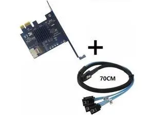 PCIE to Mini SAS SFF-8087 Expansion Card Support 4 Port SATA 3.0 6Gbps HDD SSD SFF8087 to PCI Express X1 Adapter SATA Controller PCIE to Mini SAS SFF-8087 Expansion Card Support 4 Port SATA 3.0 6Gbps HDD SSD SFF8087 to PCI Express X1 Adapter SATA Controller