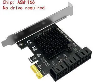 Chi a Mining 6 Port SATA 3 PCI Express Expansion Card PCI-E SATA Controller PCIE 1X to SATA3 6Gb Adapter Add On Card for HDD SSD Chi a Mining 6 Port SATA 3 PCI Express Expansion Card PCI-E SATA Controller PCIE 1X to SATA3 6Gb Adapter Add On Card for HDD SSD