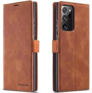 Samsung Galaxy Note 20 Ultra 5G Case, Premium PU Leather Cover TPU Bumper with Card Holder Kickstand Hidden Magnetic Shockproof Flip Wallet Case for Samsung Galaxy Note 20 Ultra 5G Brown Samsung Galaxy Note 20 Ultra 5G Case, Premium PU Leather Cover TPU Bumper with Card Holder Kickstand Hidden Magnetic Shockproof Flip Wallet Case for Samsung Galaxy Note 20 Ultra 5G Brown