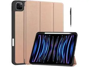 Case for iPad Pro 11 Inch 2022 2021 2020 2018, Slim Smart Stand Cover for for iPad Pro 11 4th Gen 2022/3rd Gen 2021/ 2nd Gen 2020/1st Gen 2018 with Pencil Holder, Universal Stylus Pen Rose Gold Case for iPad Pro 11 Inch 2022 2021 2020 2018, Slim Smart Stand Cover for for iPad Pro 11 4th Gen 2022/3rd Gen 2021/ 2nd Gen 2020/1st Gen 2018 with Pencil Holder, Universal Stylus Pen Rose Gold