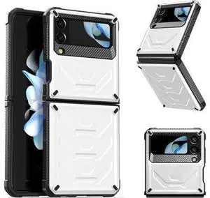 For Samsung Galaxy Z Flip 4 5G 2022 Case with Slide Camera Cover, Military Grade Heavy Duty Protective Armor Phone Case Shockproof Cover White For Samsung Galaxy Z Flip 4 5G 2022 Case with Slide Camera Cover, Military Grade Heavy Duty Protective Armor Phone Case Shockproof Cover White