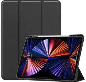 iPad Pro 12.9 inch Case 2021 5th Generation with Pencil Holder, Slim Lightweight Trifold Stand Cover -- Pencil Charging + Auto Sleep/Wake -- Soft TPU Back Cover for New iPad Pro 12.9 2021 iPad Pro 12.9 inch Case 2021 5th Generation with Pencil Holder, Slim Lightweight Trifold Stand Cover -- Pencil Charging + Auto Sleep/Wake -- Soft TPU Back Cover for New iPad Pro 12.9 2021
