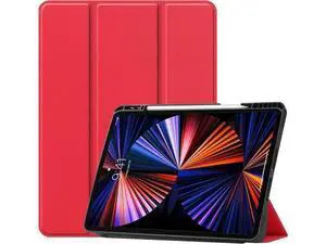 iPad Pro 12.9 inch Case 2021 5th Generation with Pencil Holder, Slim Lightweight Trifold Stand Cover -- Pencil Charging + Auto Sleep/Wake -- Soft TPU Back Cover for New iPad Pro 12.9 2021 iPad Pro 12.9 inch Case 2021 5th Generation with Pencil Holder, Slim Lightweight Trifold Stand Cover -- Pencil Charging + Auto Sleep/Wake -- Soft TPU Back Cover for New iPad Pro 12.9 2021