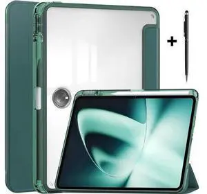 Protective Case for Oppo OnePlus Pad 11.61 inch / Oppo Pad 2 11.61 inch 2023 with S Pen Holder, Transparent Hard Shell Back Trifold Smart Stand Cover with universal stylus Pen Dark Green Protective Case for Oppo OnePlus Pad 11.61 inch / Oppo Pad 2 11.61 inch 2023 with S Pen Holder, Transparent Hard Shell Back Trifold Smart Stand Cover with universal stylus Pen Dark Green