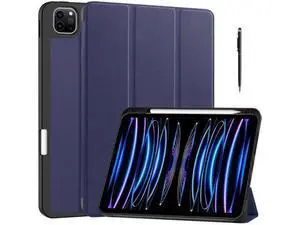 Case for iPad Pro 11 Inch 2022 2021 2020 2018, Slim Smart Stand Cover for for iPad Pro 11 4th Gen 2022/3rd Gen 2021/ 2nd Gen 2020/1st Gen 2018 with Pencil Holder, Universal Stylus Pen Blue Case for iPad Pro 11 Inch 2022 2021 2020 2018, Slim Smart Stand Cover for for iPad Pro 11 4th Gen 2022/3rd Gen 2021/ 2nd Gen 2020/1st Gen 2018 with Pencil Holder, Universal Stylus Pen Blue