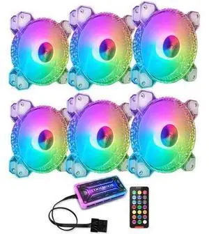 RGB Case Fan Kit 120mm Fan ARGB RGB Cooling Ventilador 6PIN Rainbow Computer Chassis Fans 12V Silent Adjust 12cm Aura Sync RGB Case Fan Kit 120mm Fan ARGB RGB Cooling Ventilador 6PIN Rainbow Computer Chassis Fans 12V Silent Adjust 12cm Aura Sync