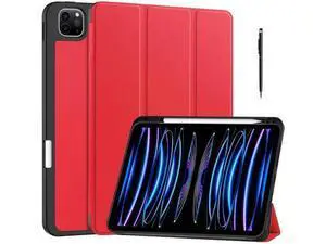 Case for iPad Pro 11 Inch 2022 2021 2020 2018, Slim Smart Stand Cover for for iPad Pro 11 4th Gen 2022/3rd Gen 2021/ 2nd Gen 2020/1st Gen 2018 with Pencil Holder, Universal Stylus Pen Red Case for iPad Pro 11 Inch 2022 2021 2020 2018, Slim Smart Stand Cover for for iPad Pro 11 4th Gen 2022/3rd Gen 2021/ 2nd Gen 2020/1st Gen 2018 with Pencil Holder, Universal Stylus Pen Red
