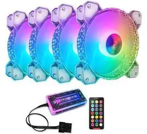 RGB Case Fan Kit 120mm Fan ARGB RGB Cooling Ventilador 6PIN Rainbow Computer Chassis Fans 12V Silent Adjust 12cm Aura Sync RGB Case Fan Kit 120mm Fan ARGB RGB Cooling Ventilador 6PIN Rainbow Computer Chassis Fans 12V Silent Adjust 12cm Aura Sync