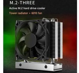 M.2-THREE M2 2280 Solid State Hard Disk Heat Sink with 6010 Fan SSD Radiator PCI-E 4.0/5.0 Aluminum Heatsink Cooling Thermal Pad M.2-THREE M2 2280 Solid State Hard Disk Heat Sink with 6010 Fan SSD Radiator PCI-E 4.0/5.0 Aluminum Heatsink Cooling Thermal Pad