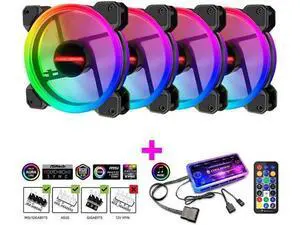 12cm RGB Series Case Fan, Wireless RGB LED 120mm Fan,Quiet Edition High Airflow Adjustable Color LED Case Fan For PC Cases 12cm RGB Series Case Fan, Wireless RGB LED 120mm Fan,Quiet Edition High Airflow Adjustable Color LED Case Fan For PC Cases