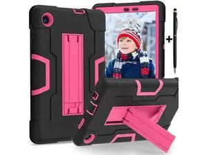 Protective Case For TCL Tab 8 LE Model 9137W) / TCL Tab 8 WiFi Model 9132X, Shockproof Cover with Kickstand + Universal Stylus Pen Rose Red Protective Case For TCL Tab 8 LE Model 9137W) / TCL Tab 8 WiFi Model 9132X, Shockproof Cover with Kickstand + Universal Stylus Pen Rose Red