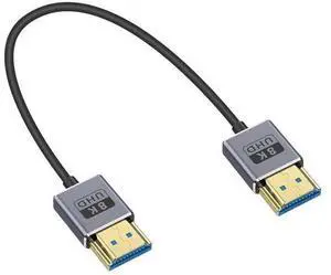 Ultra Thin 8K Short HDMI Cable 1FT, Ultra Thin/coaxial Short HDMI Male to Male Cable 48Gbps, HDMI 2.1 Cable OD2.5mm, Support 8K@60Hz, 4K@240Hz, eARC, for Camera, Monitor, HDTV Ultra Thin 8K Short HDMI Cable 1FT, Ultra Thin/coaxial Short HDMI Male to Male Cable 48Gbps, HDMI 2.1 Cable OD2.5mm, Support 8K@60Hz, 4K@240Hz, eARC, for Camera, Monitor, HDTV