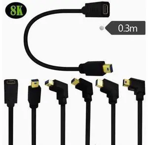 Gold plated 1.4 Mini DP male to female extension cable 8K Elbow Mini DisplayPort HD cable Gold plated 1.4 Mini DP male to female extension cable 8K Elbow Mini DisplayPort HD cable