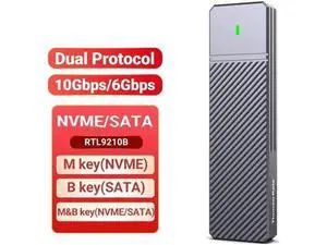 M.2 NVME SATA SSD Enclosure, USB C 3.2 Gen 2 10Gbps or 6Gbps SATA M-Key(B+M Key) SSD Reader Dual Protocol Hard Disk Case N/A M.2 NVME SATA SSD Enclosure, USB C 3.2 Gen 2 10Gbps or 6Gbps SATA M-Key(B+M Key) SSD Reader Dual Protocol Hard Disk Case N/A