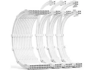 PSU Cable Extension Kit 30CM Length with Cable Combs 1x24Pin/1x8Pin(4+4) EPS/2x8Pin(6P+2P) PCI-E/PC Sleeved Cable for ATX Power Supply(White) PSU Cable Extension Kit 30CM Length with Cable Combs 1x24Pin/1x8Pin(4+4) EPS/2x8Pin(6P+2P) PCI-E/PC Sleeved Cable for ATX Power Supply(White)
