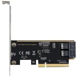 PCIE 8X to 2 Ports U.2 Adapter Card SFF8643 Dual NVMe SSD PCIE X8 Expansion Card SFF8643 U2 Adapter-AB01 PCIE 8X to 2 Ports U.2 Adapter Card SFF8643 Dual NVMe SSD PCIE X8 Expansion Card SFF8643 U2 Adapter-AB01
