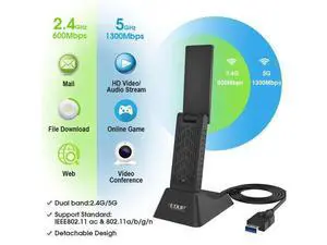 1900Mbps 2.4G / 5G Hz 802.11n Dual Band Adapter USB 3.0 Wireless PC Lan 802.11AC Dongle Network Linux win10 1900Mbps 2.4G / 5G Hz 802.11n Dual Band Adapter USB 3.0 Wireless PC Lan 802.11AC Dongle Network Linux win10