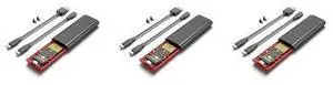 3X M2 SSD NVME Enclosure M.2 To USB 3.1 SSD Box Case For M.2 Pcie Nvme M Key 2230/2242/2260/2280 Tool Adapter,Black 3X M2 SSD NVME Enclosure M.2 To USB 3.1 SSD Box Case For M.2 Pcie Nvme M Key 2230/2242/2260/2280 Tool Adapter,Black