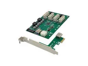 PCIe 1 to 4 PCI Express 1X Slots Riser Card Mini ITX to External 4 PCI-e Slot Adapter PCIe Port Multiplier Card ASM1184e PCIe 1 to 4 PCI Express 1X Slots Riser Card Mini ITX to External 4 PCI-e Slot Adapter PCIe Port Multiplier Card ASM1184e