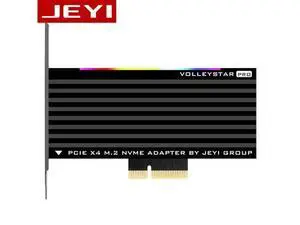 JEYI VolleyStar-PRO Black Heat Sink Heatsink M.2 NVMe SSD NGFF TO PCIE X4 Adapter MKey Port Card PCI-E 3.0 x4 Full Speed RGB LED JEYI VolleyStar-PRO Black Heat Sink Heatsink M.2 NVMe SSD NGFF TO PCIE X4 Adapter MKey Port Card PCI-E 3.0 x4 Full Speed RGB LED