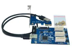 External & Internal 1 to 3 PCI express 1X slots Riser Card Expansion adapter PCI-e Port Multiplier External & Internal 1 to 3 PCI express 1X slots Riser Card Expansion adapter PCI-e Port Multiplier
