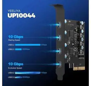 Effortlessly Connect USB Type C Devices to Your Desktop with PCIe X4 to 4 Port USB3.2 Gen2 Type C Converter Card Effortlessly Connect USB Type C Devices to Your Desktop with PCIe X4 to 4 Port USB3.2 Gen2 Type C Converter Card